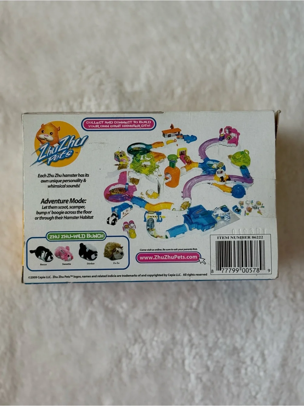 2009 Zhu Zhu Pets Interactive Wild Bunch Zu Zu Tan Fuzzy Hedgehog Hamster Sound